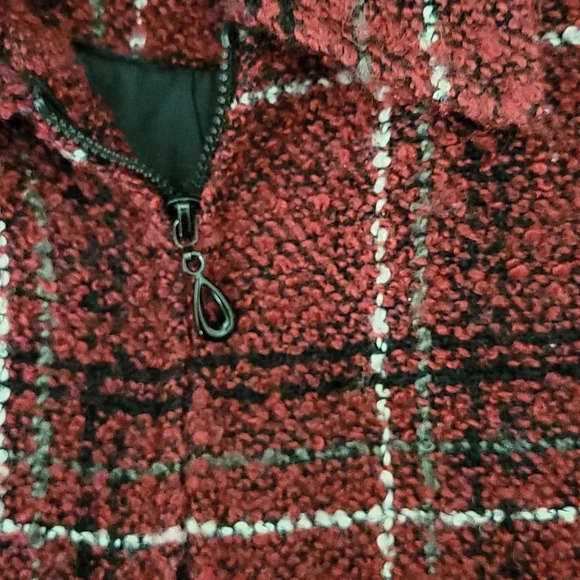 🛍Alfred Dunner Vintage‎ Plaid Boucle Lined Lightweight Jacket Womens 14 - Picture 6 of 6